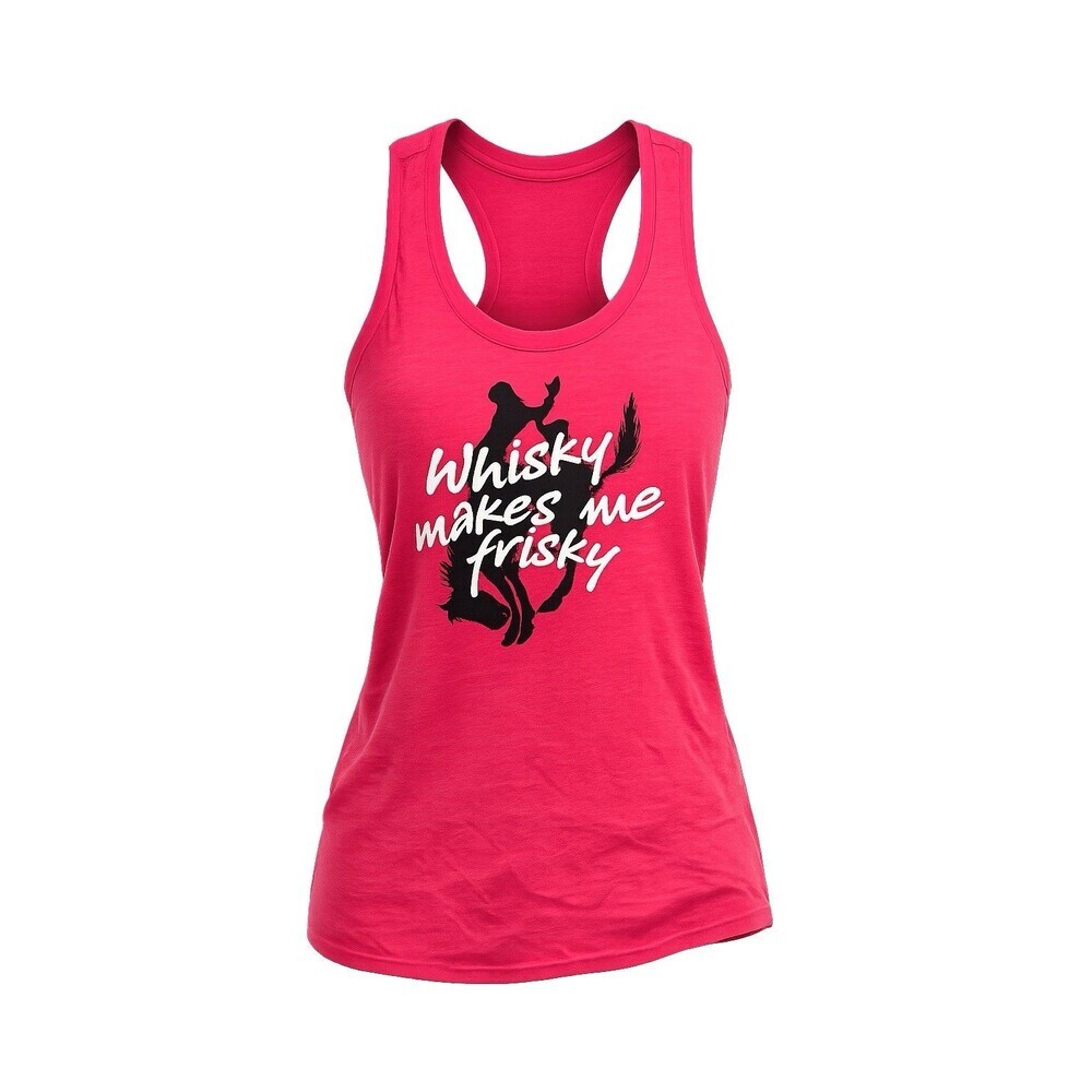 Pendleton Whisky Racerback Tank Top Pink Whiskey Makes Me Frisky Women’s S